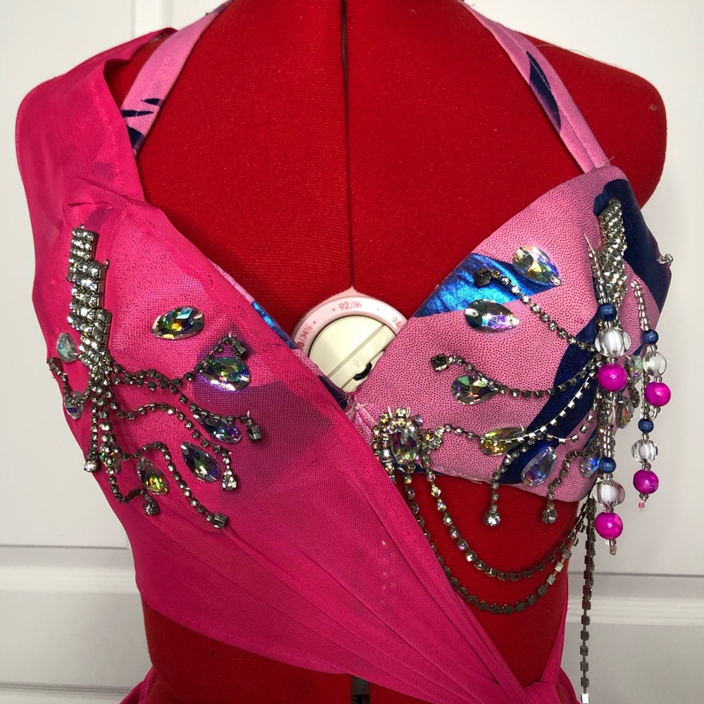 Pink and Blue Cabaret Bellydance Costume